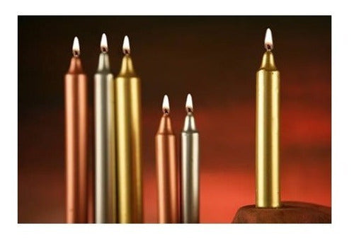 Set of 50 Short Candles - Gold / Silver 9