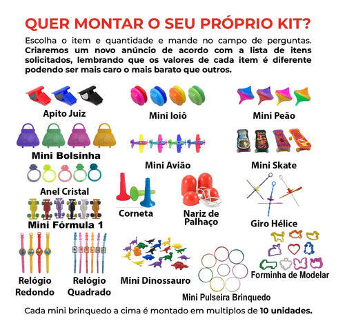 Kit Mini Brinquedos Lembrancinha Surpresa Sacolinha 216itens 1