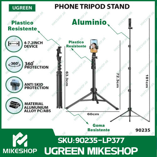 UGREEN Tripod Photography Lighting for Mobile - Foldable 1.8 Meters 1