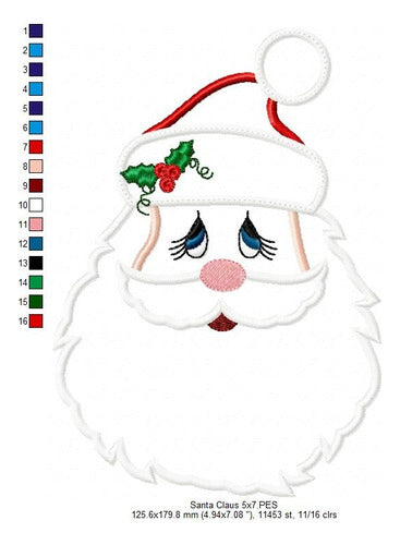 Christmas Santa Claus Face Embroidery Machine Design 1840 3