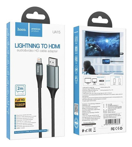 Hoco Ua15 Hdmi A Lightning + Alimentación Cable 2m Full Hd 0