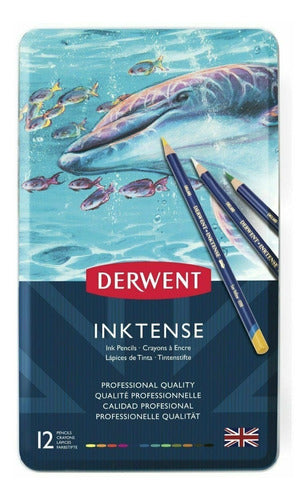 Derwent Inktense Water-Soluble Pencils Set of 12 1