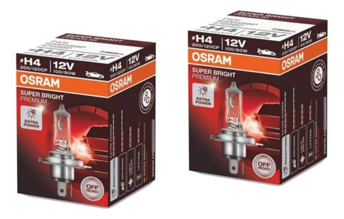Set of 2 Osram 12v H4 P43t 100/90w Super Bright Premium Bulbs - Car/Truck 0