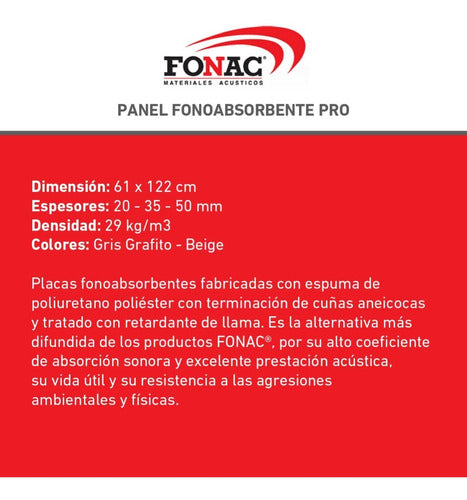 FONAC Pro Acoustic Panel 35mm 120x60 Sound Absorbing Plate 8