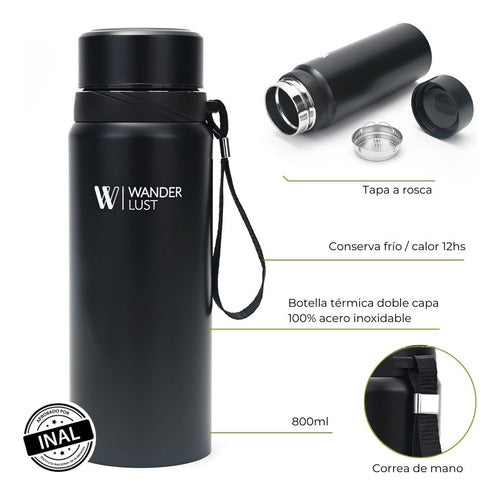 Wanderlust 800ml Double Layer Stainless Steel Thermal Bottle 1