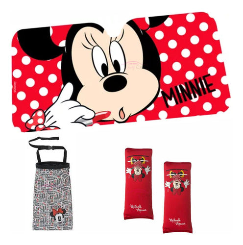 Disney Mickey Car Protector Set - Seatbelt Cover + Sunshade + Organizer Bag 4