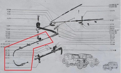 Cable Trasero De Freno De Jeep Ika Estanciera Largo Y Corto 2