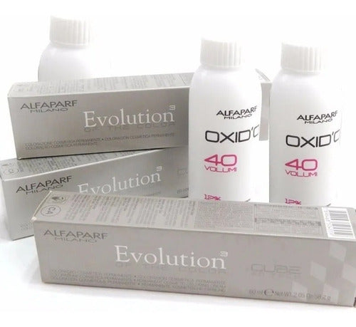 Alfaparf Evolution X Hair Color Kit 3 + Oxidant 3 Coloring 1