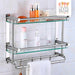 Levys Bazar Bathroom Organizer Towel Rack 2 Shelf Stainless Steel Glass 5