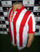 Classic Red and White Retro Style Piqué Shirt with Drawstring 3