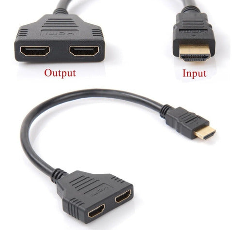 Elect+ Passive HDMI Splitter Cable 1 Male Input 2 Female Outputs 1