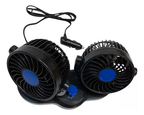 Mini Ventilador Doble 5 Aspas 4 Pulgadas 12v/24v P/ Auto 0