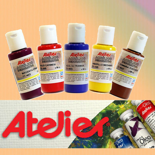 Atelier Decorative Acrylic Paints 50 Cc - Pack of 8 - G1 1