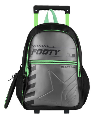 Footy Big Kids Blast Off Gray 18-Inch Rolling Backpack 1