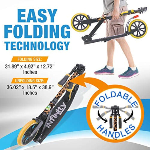 SereneLife Foldable Scooter - Standing Scooter for Teens and Adults 4