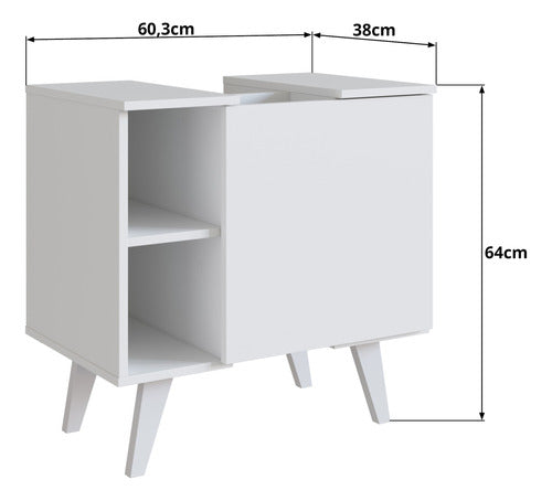 LG Amoblamientos Botiquín Con Espejo + Mueble Bajo Pileta Baño 4