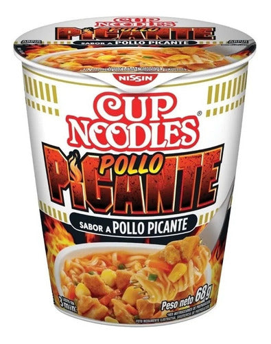 Fideos Cup Noodles Nissin Pollo Picante 68g. Caja 24 Un. 0