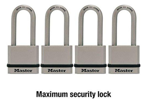 Master Lock Magnum Solid Steel Padlock 134 in Width M530XQLH Pack of 4 3