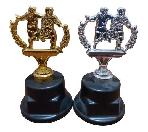 Trofeos Mundial Trofeo Futbol Jugador Doble Chico / Oro / 12cm 0