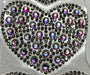 Pack of 32 Mate Strass Adhesive Deco Appliques Heart Shape Iron-on Sheet 0