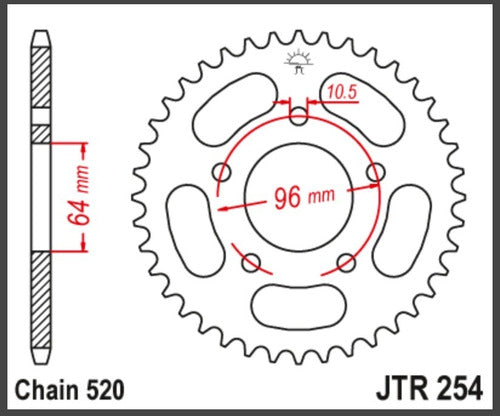 JT Corona 254 Honda CBF 250 37 Dientes 1