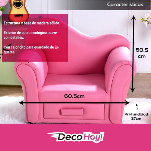 Haussman Pink Lady Eco-Friendly Children's Armchair with Drawer 1