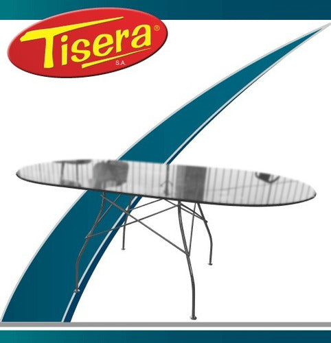 Tisera Oval Glass Table Chromed Legs Dining Home MDV-11 1