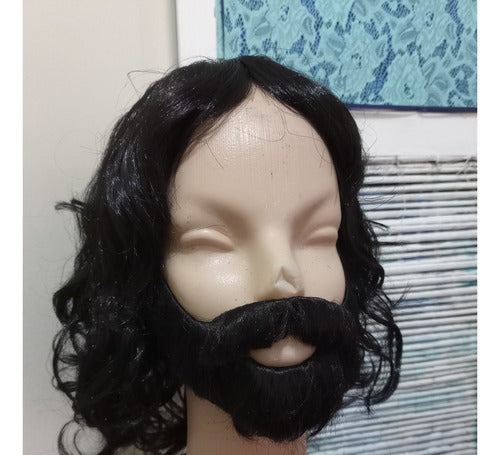 La Parti Wigs! Black Wig and Beard Set 3