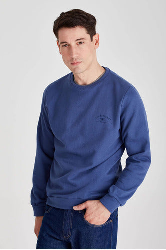 Macowens Men's Blue Printed Sweatshirt 709270517081 2