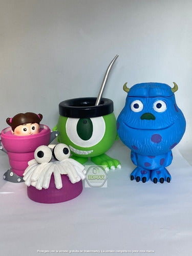 Impresiones 3D Max Set Mate Casco Monster Inc Azucarera Yerbera + Bombilla 3