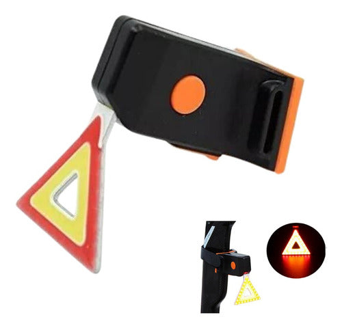 Luz Trasera Led Bici Ultra Brillo Triangulo Baliza Flotante 0