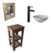 Rustic Wooden Vanity Set with Porcelain Basin + Faucet and Mirror 0