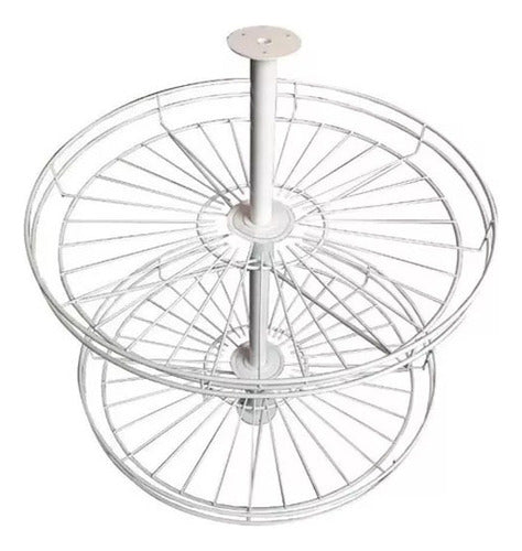 White Rotating Carousel Basket 70 cm Diameter 0