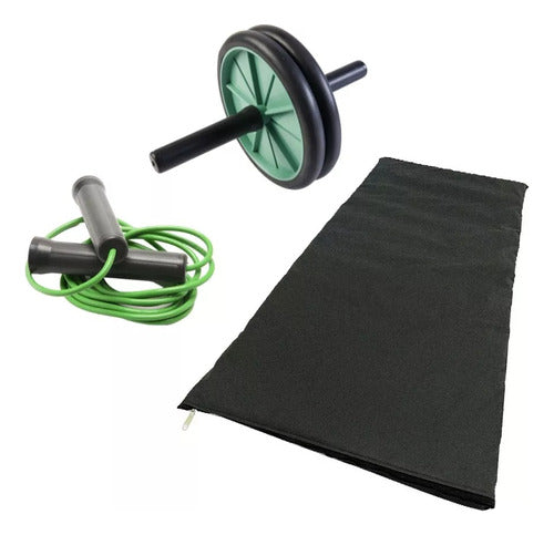 360Fitness Kit Colchoneta, Rueda Abdominal, Soga De Salto 0