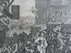 Grabado - William Hogarth - Southwark Feria - Siglo 18 1