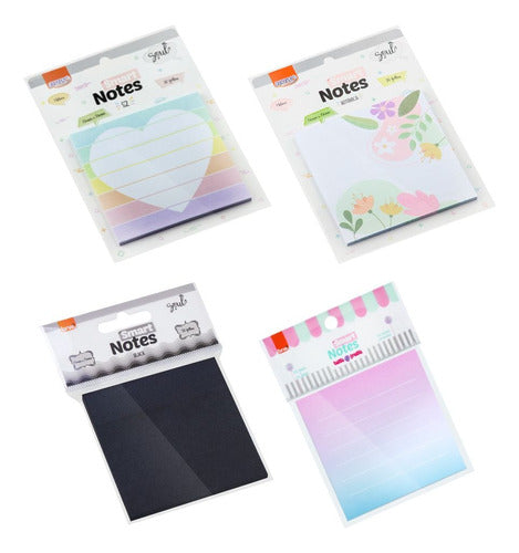 BRW Sticky Notes Kit X4 Square 30 Sheets 4 Blocks 0