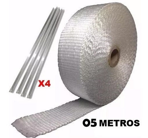 Manta Térmica Termotape Branca P/ Escapamento 05 Metro 4 Zip 1