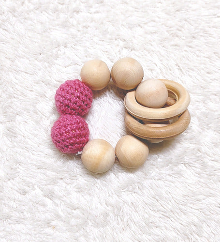 Micaela Crochet Wooden Crochet Rattle Bracelet Montessori Toy 6