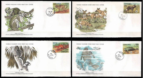 Fauna - Wwf - Ghana 1977 - 4 Sobres Primer Día 0