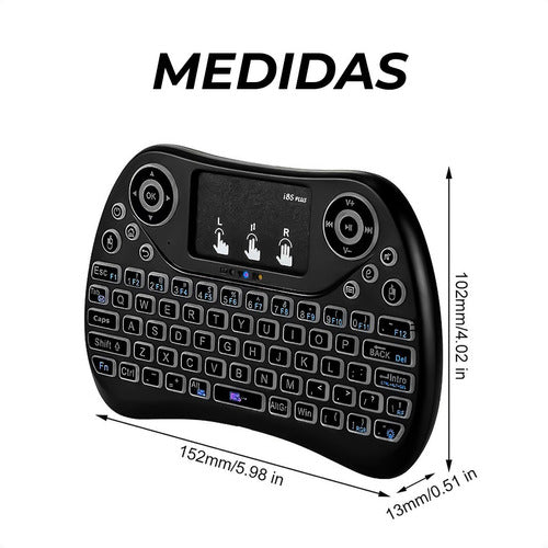 Mini Teclado Inalámbrico De Tv Y Teclado Táctil Luz Led Otec 3