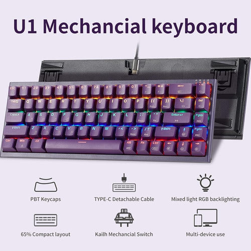 Teclado Mecánico Hexgears U1, Teclado Portátil Para Juegos 6 1