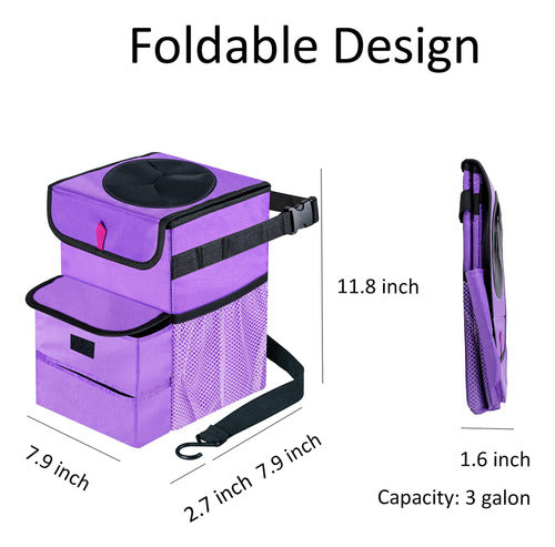 GPUSFAK Foldable Car Trash Bin, Leak-Proof 1