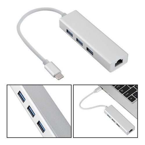 Yosooo Dm Usb C A Ethernet Adaptador Usb-c Hub Adaptador 6