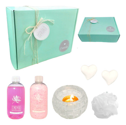 Relaxation Spa Gift Box with Rose Aroma for Ultimate Zen Experience - Kit Relax Caja Regalo Spa Rosas Set Zen Aroma N61 Disfrutalo