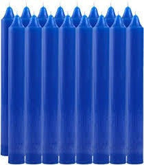 Industrial Blue Smooth Candles Pack of 12 0