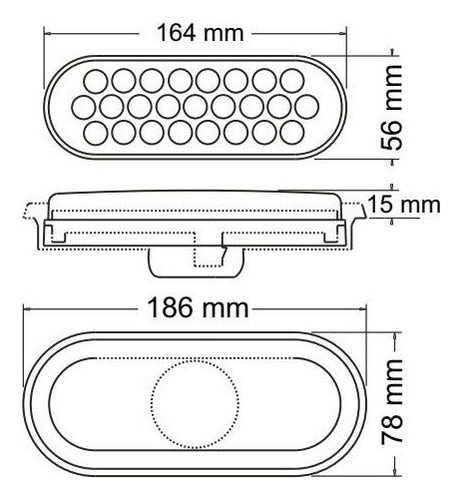 Faro Baiml 3010e Led Electrónico Oval Bipolar Camión Trailer 3