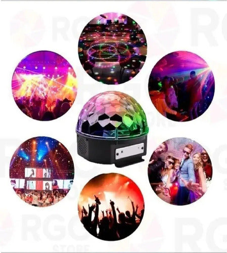 LED Bluetooth Audio-Rhythmic Ball with USB DJ Lights + Pendrive 5