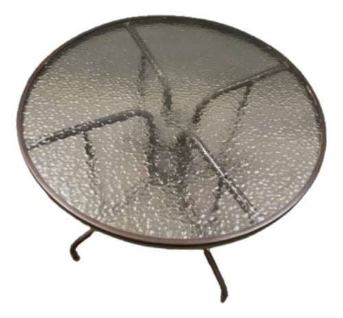 FKN Round Glass and Metal Outdoor Table 1