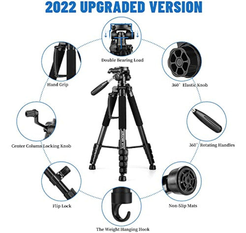 Professional 74-Inch Camera Tripod for Photography and Video 2