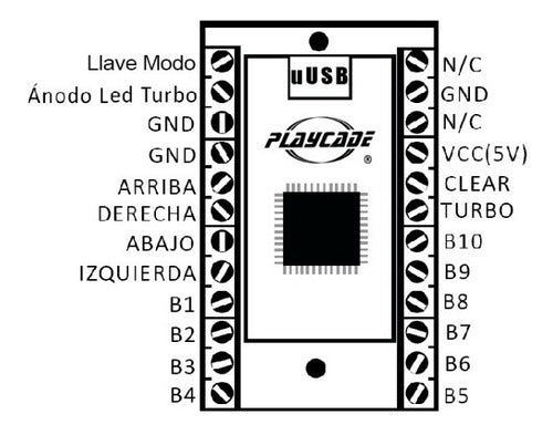 Playcade Interface Arcade Mame USB + USB Cable, 1 Player, Playcade 0